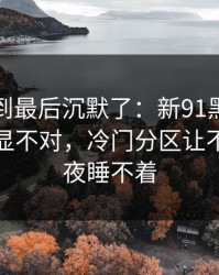 有人看到最后沉默了：新91黑料这次风向明显不对，冷门分区让不少人半夜睡不着