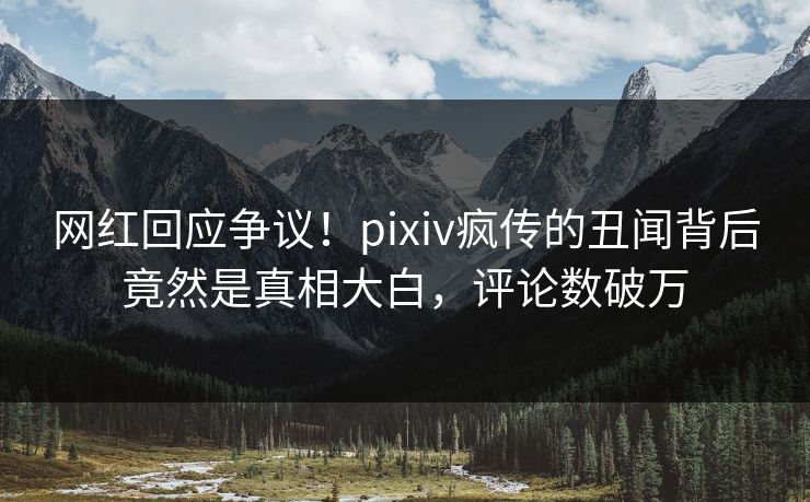 网红回应争议！pixiv疯传的丑闻背后竟然是真相大白，评论数破万