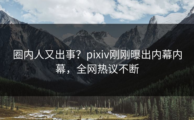 圈内人又出事？pixiv刚刚曝出内幕内幕，全网热议不断