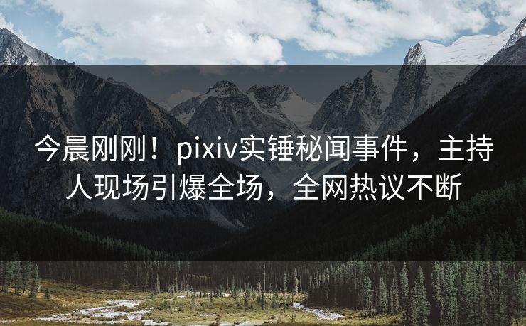 今晨刚刚！pixiv实锤秘闻事件，主持人现场引爆全场，全网热议不断