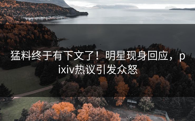 猛料终于有下文了！明星现身回应，pixiv热议引发众怒
