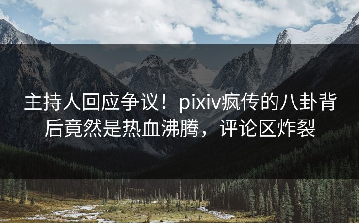 主持人回应争议！pixiv疯传的八卦背后竟然是热血沸腾，评论区炸裂