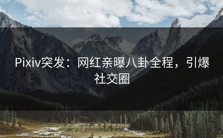 Pixiv突发：网红亲曝八卦全程，引爆社交圈