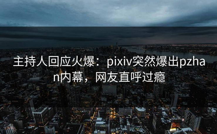 主持人回应火爆：pixiv突然爆出pzhan内幕，网友直呼过瘾