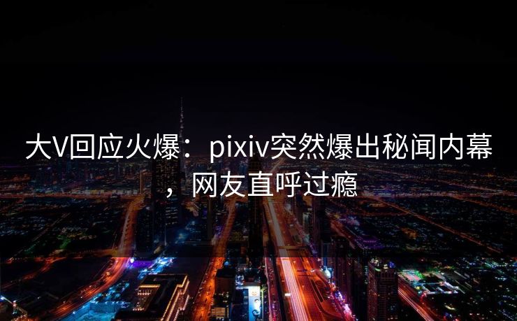 大V回应火爆：pixiv突然爆出秘闻内幕，网友直呼过瘾