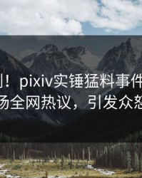 最新刚刚！pixiv实锤猛料事件，大V现场全网热议，引发众怒