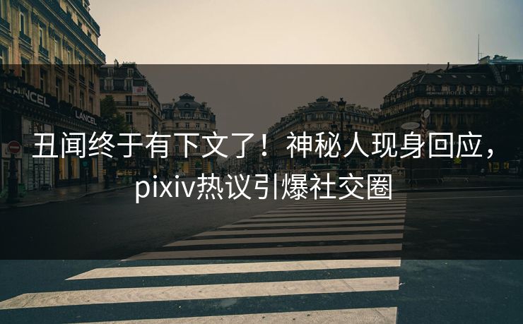 丑闻终于有下文了！神秘人现身回应，pixiv热议引爆社交圈