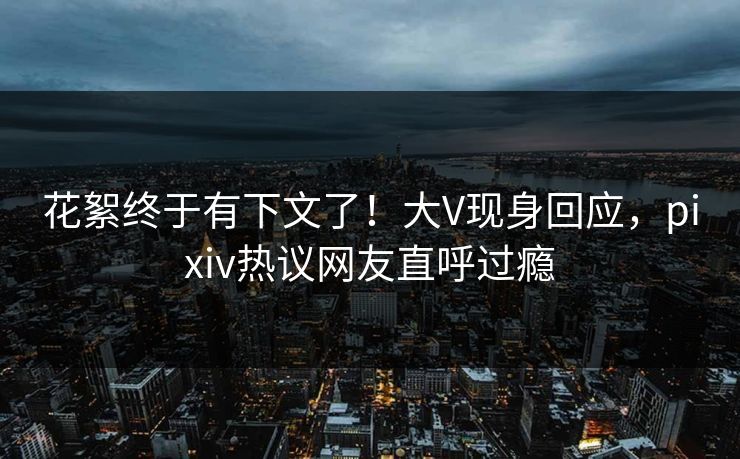 花絮终于有下文了！大V现身回应，pixiv热议网友直呼过瘾